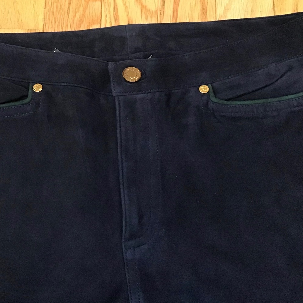 Ralph Lauren vintage Lamb Suede navy blue pants size 10